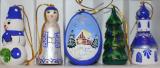 A beautiful handmade, hand painted, wooden Christmas ornaments set.