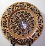 Inlaid wooden plate