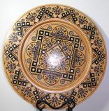 Inlaid wooden plate