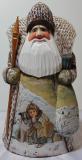 Victorian style, hand carved wooden Santa Claus