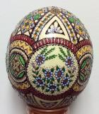 Ostrich Easter Egg,Raised Wax 
